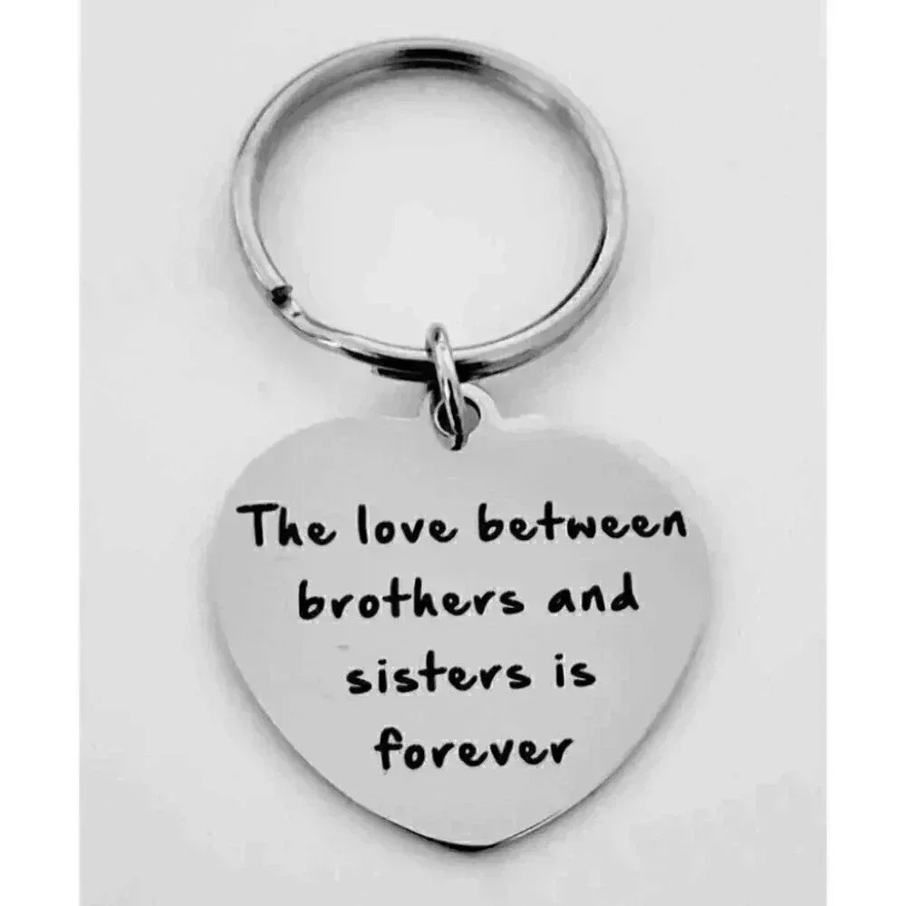 To My Brother Sister Love Forever Keychain